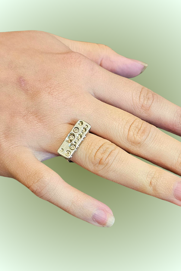 Bague Plate BA 01 Taille 54 Amatra Bijoux Le BLK YLW Shop Geneve