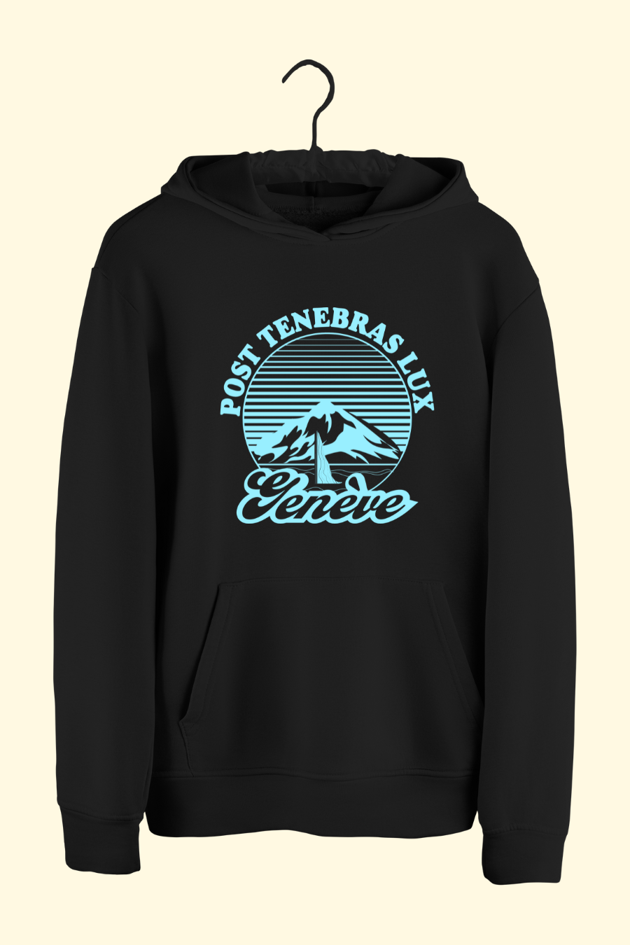Hoodie 'Genève | Post Tenebras Lux' - BLK & YLW
