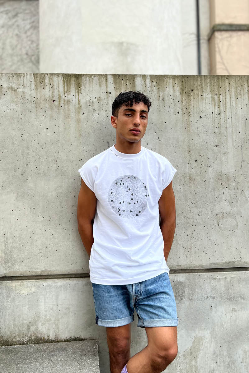 T-shirt `Black Moon` Blanc - U/C by Eliran Ashraf