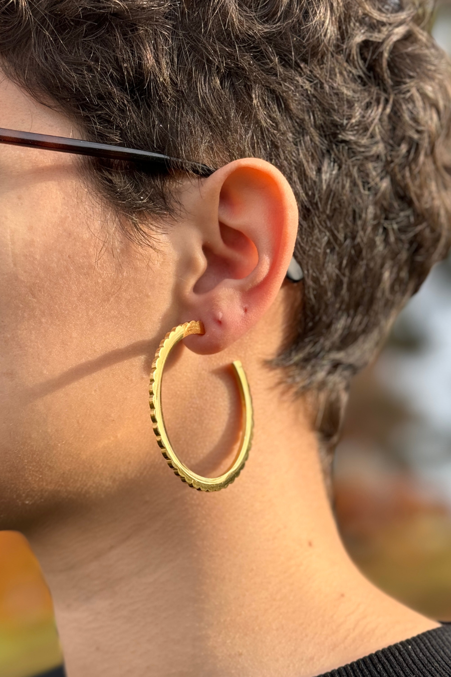 Boucles d'oreilles Créoles 'GEOMETRIK - Biscuits' - Dorothée Loustalot