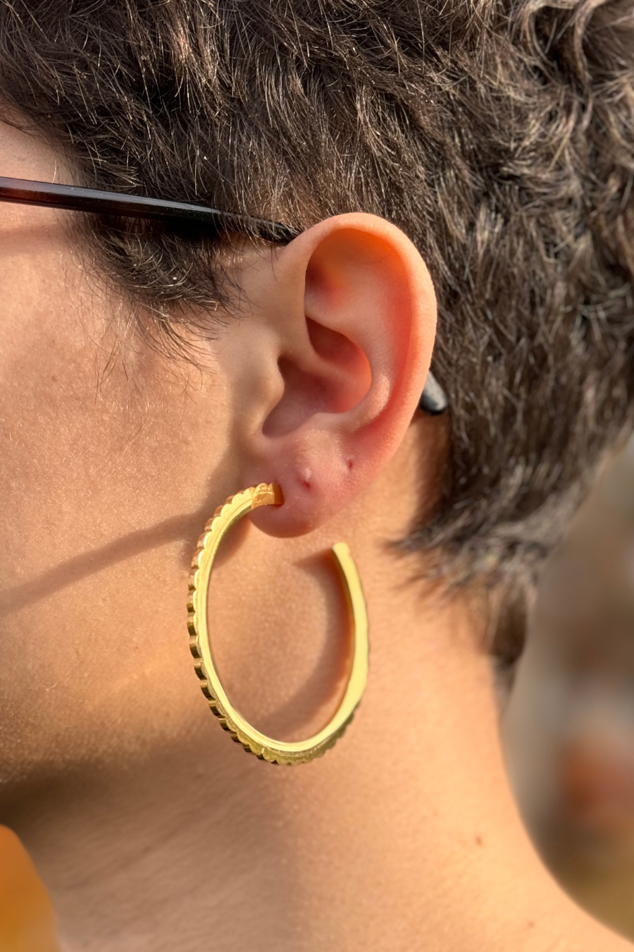 Boucles d'oreilles Créoles 'GEOMETRIK - Biscuits' - Dorothée Loustalot