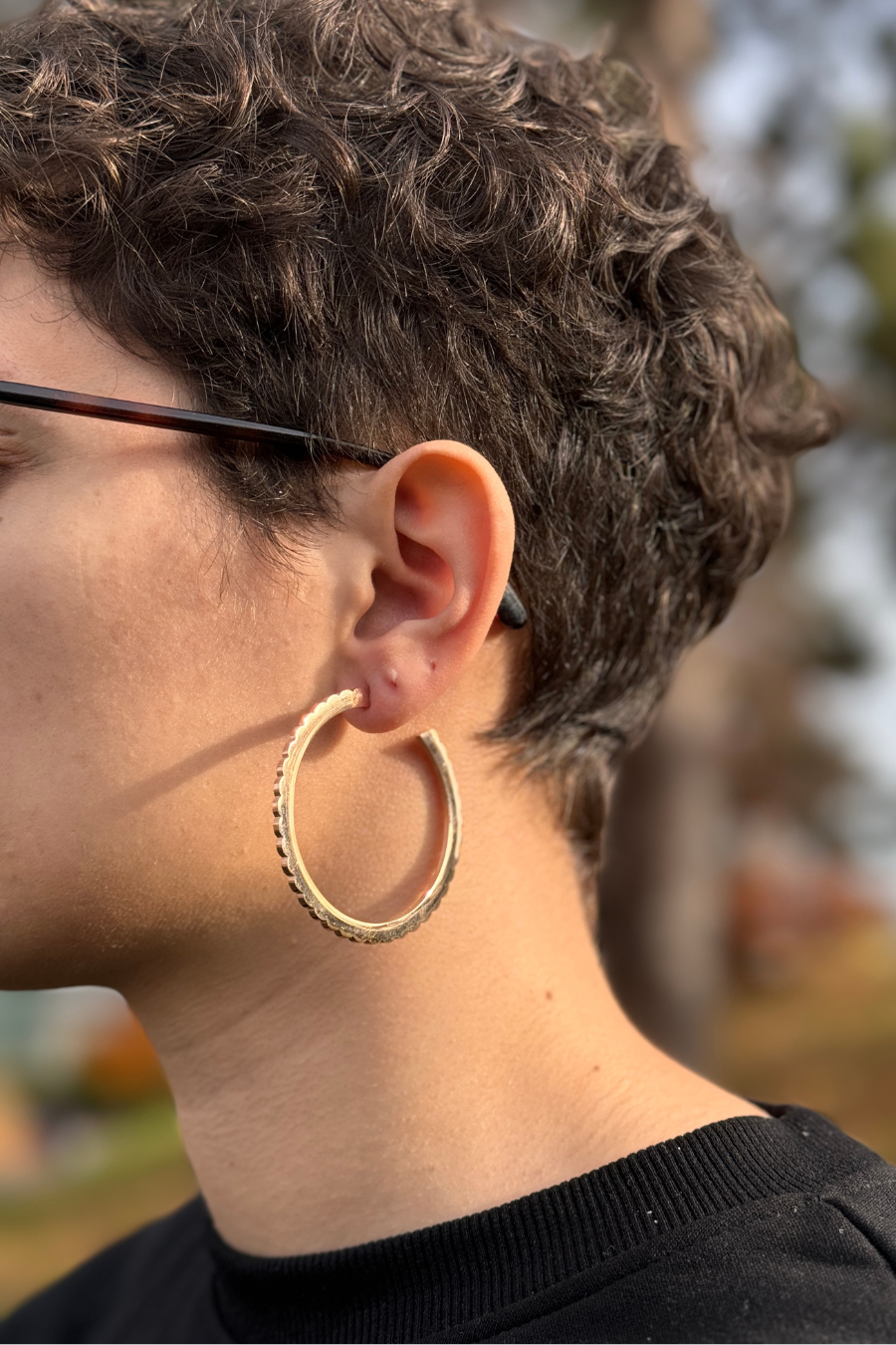 Boucles d'oreilles Créoles 'GEOMETRIK - Biscuits' - Dorothée Loustalot