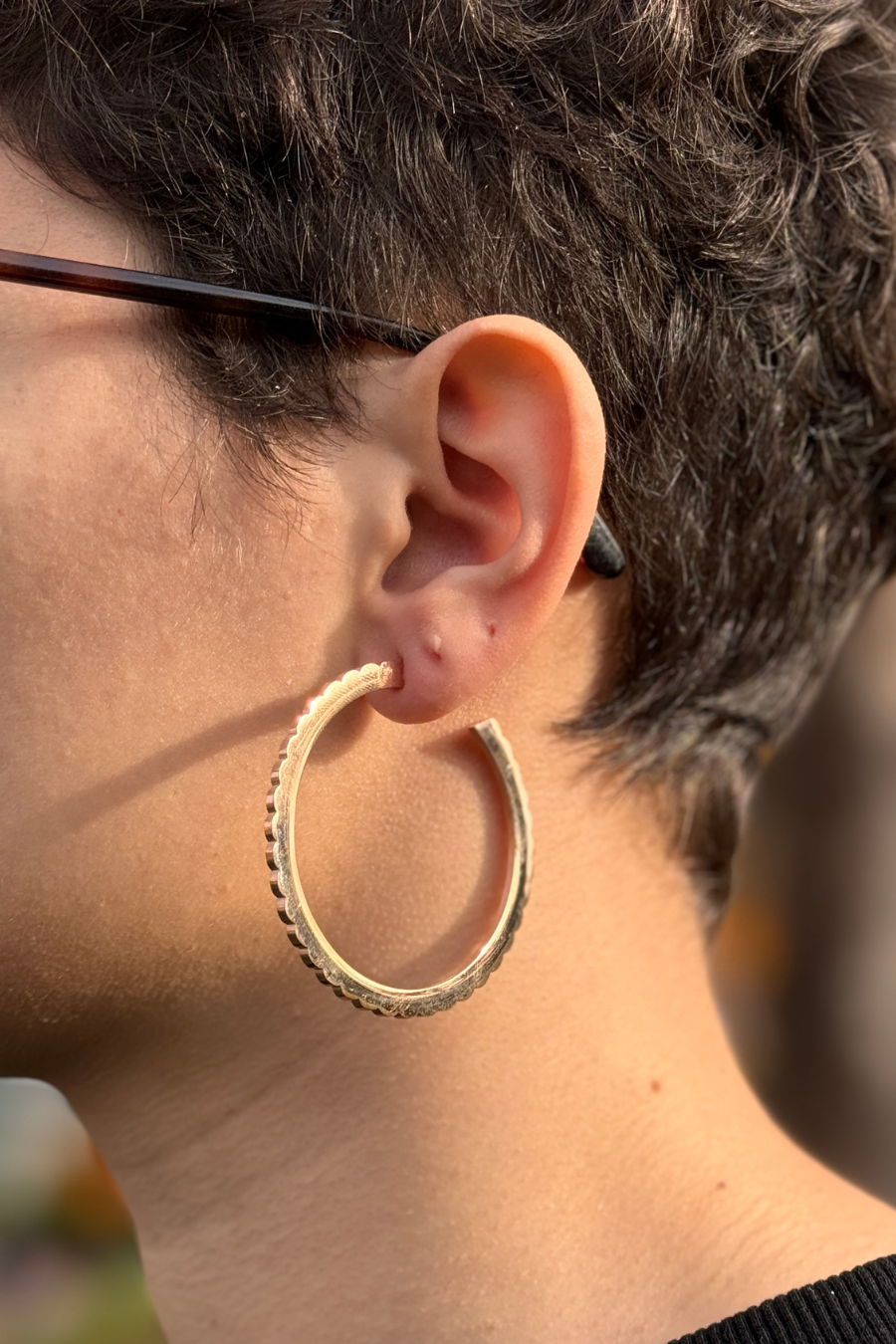 Boucles d'oreilles Créoles 'GEOMETRIK - Biscuits' - Dorothée Loustalot