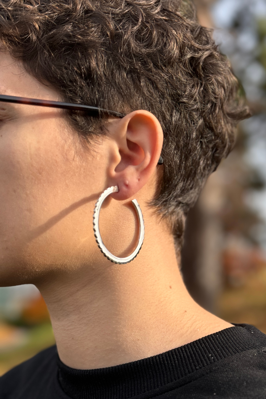 Boucles d'oreilles Créoles 'GEOMETRIK - Biscuits' - Dorothée Loustalot