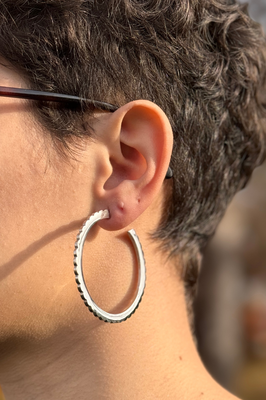 Boucles d'oreilles Créoles 'GEOMETRIK - Biscuits' - Dorothée Loustalot