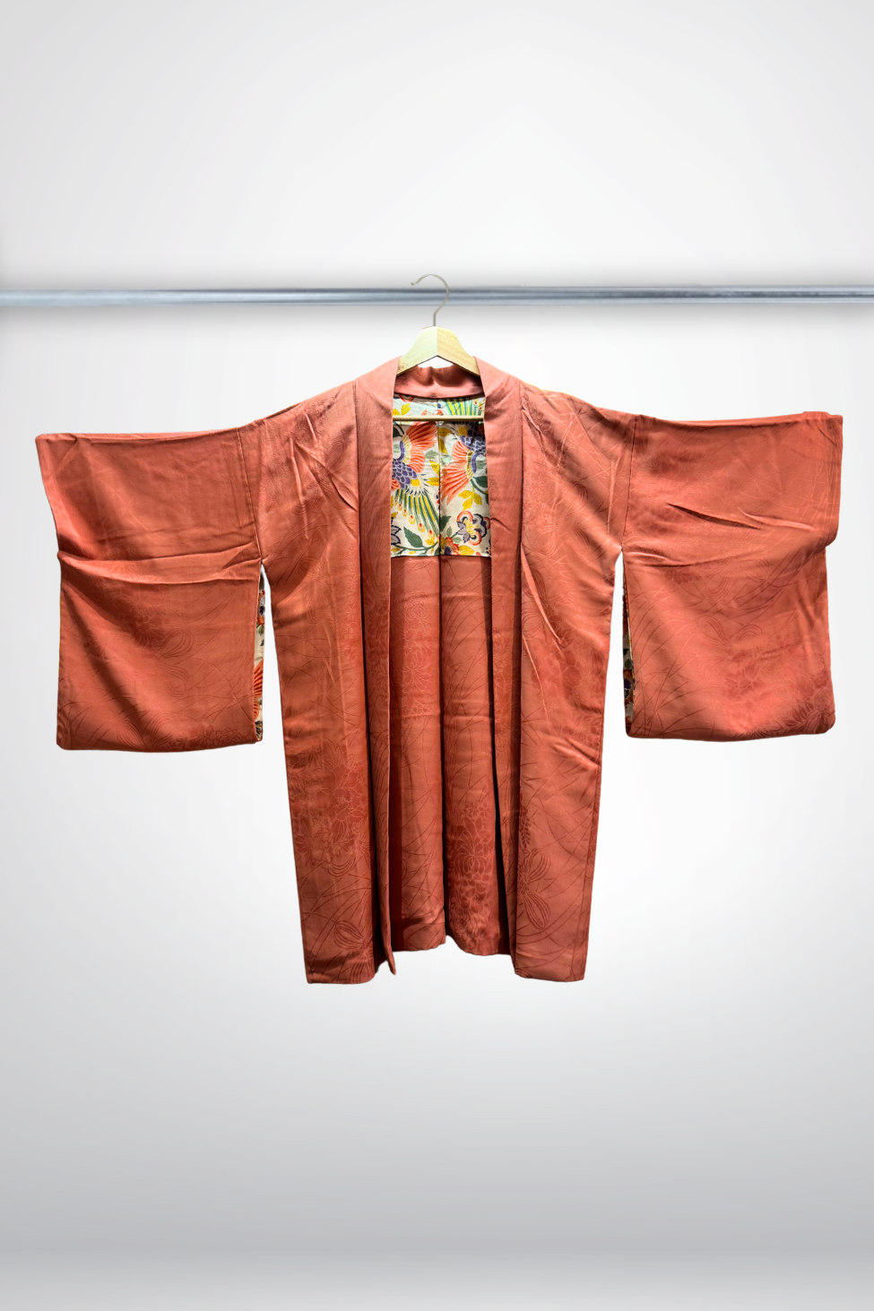 Veste "Tori" Haori Kimono Rose / Oiseux - Ha.Na