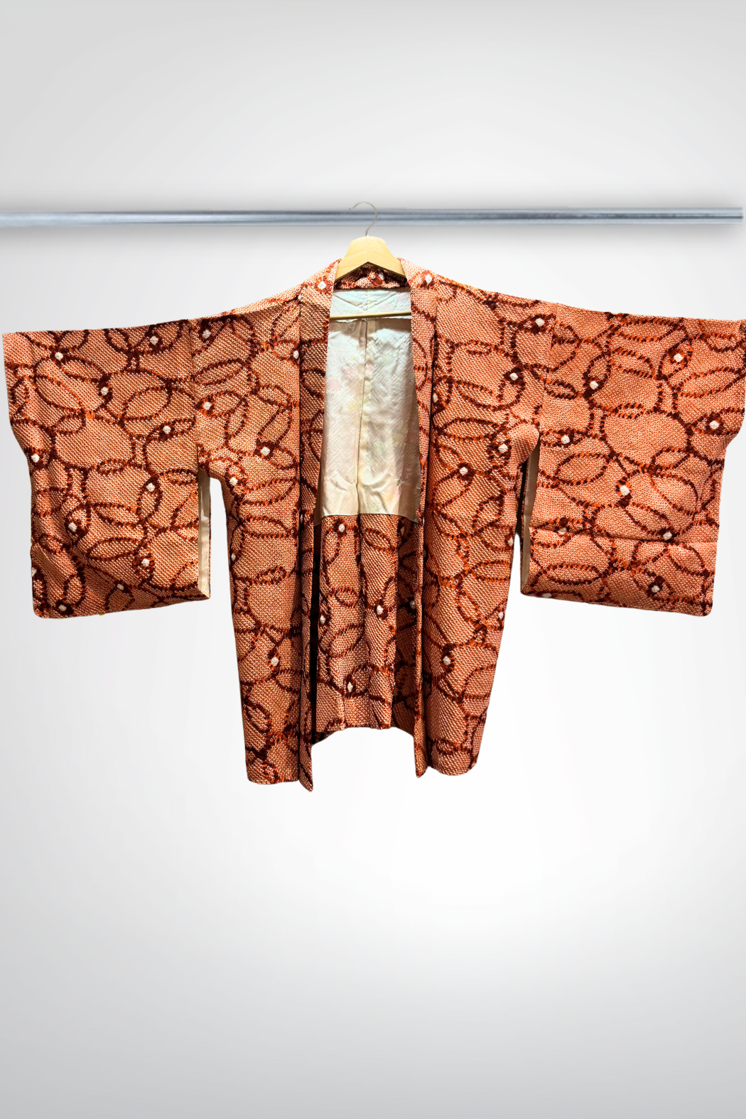 Veste "Momiji" Haori Kimono Shibori Orange  - Ha.Na