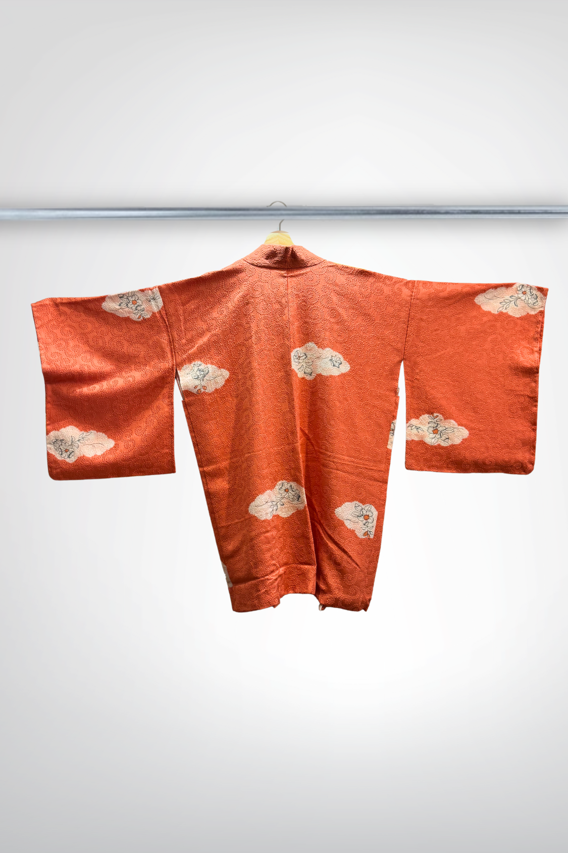 Veste "shiroi-hana" Kimono  Haori Fleurs Rose & Blanc - Ha.Na