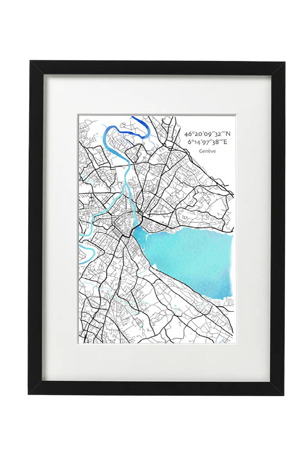 Illustration Encadrée 'Geneva Map' - Anne-Sophie Villard