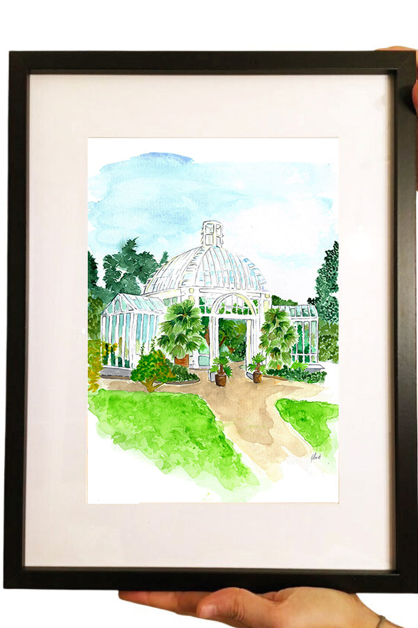 Illustration Encadrée 'Jardin Botanique de Genève' 30x40cm - Anne-Sophie Villard