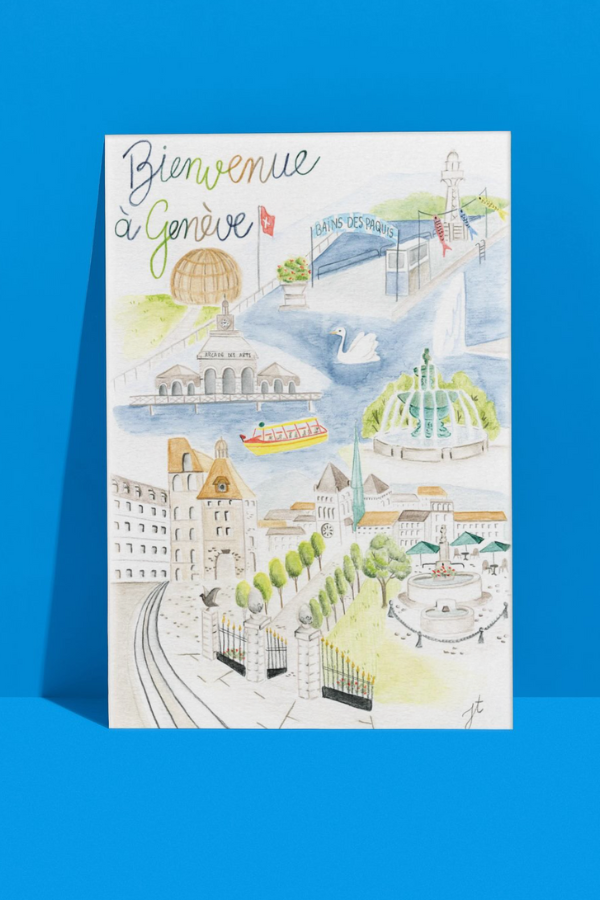 Affiche 'Bienvenue à Genève' A3 - Julie Thomas