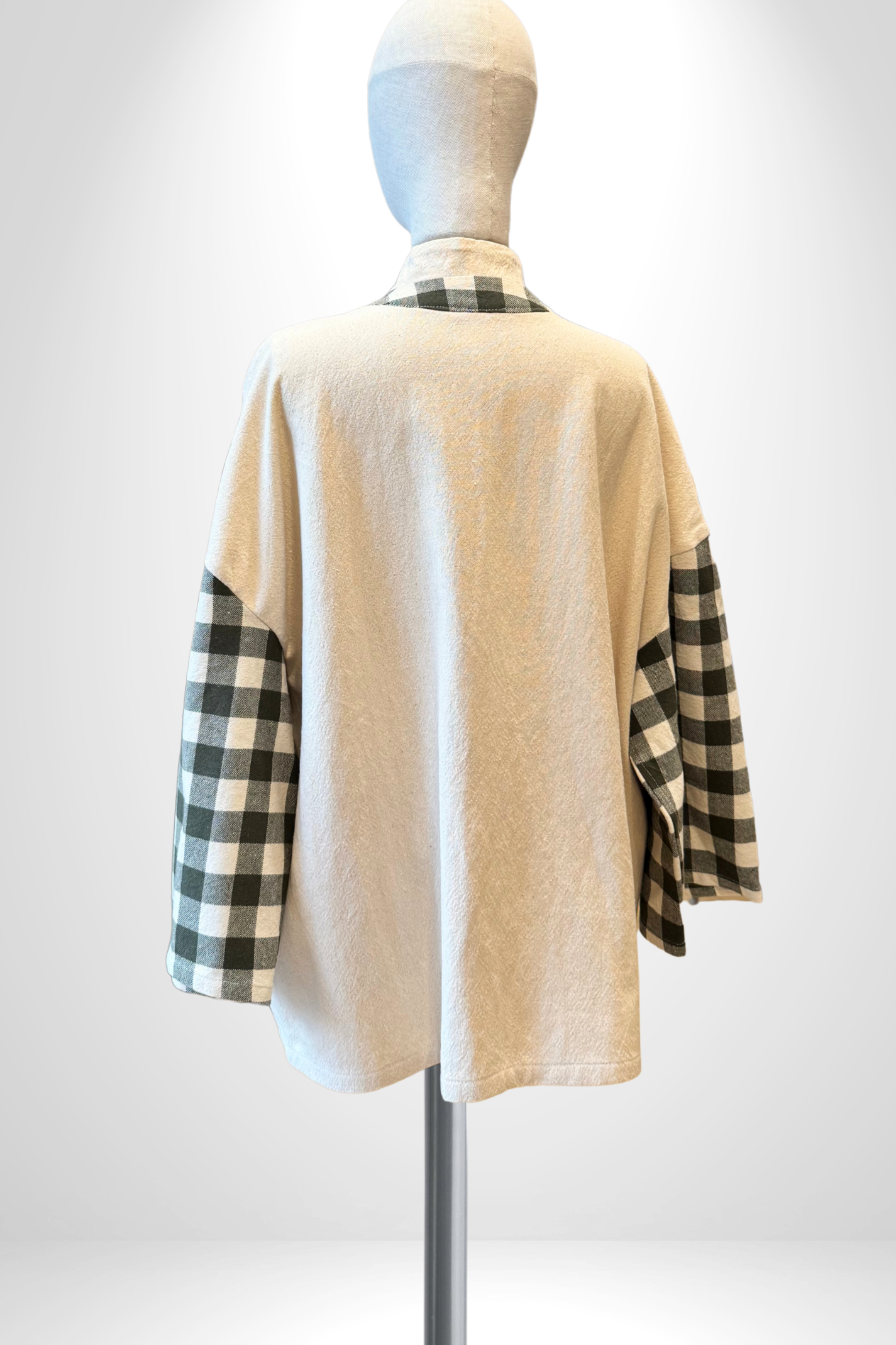 Veste Kimono 'Atka Carreaux' Vert - U/C by Eliran Ashraf
