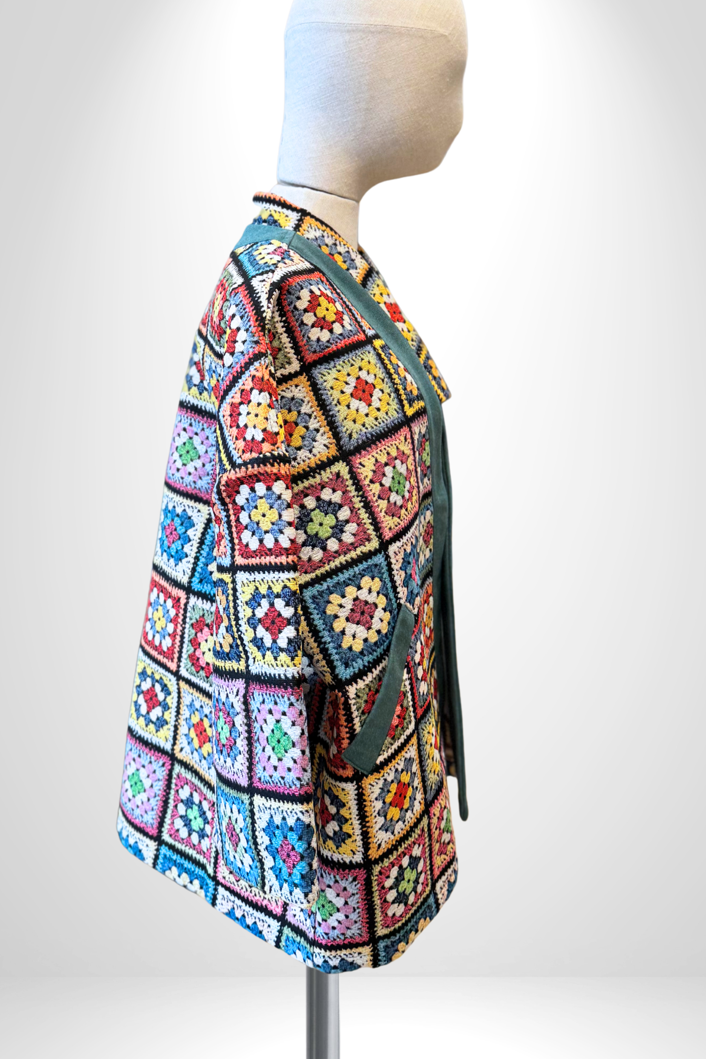 Veste Kimono 'Atka - Crochet' Multicolore & Vert - U/C by Eliran Ashraf