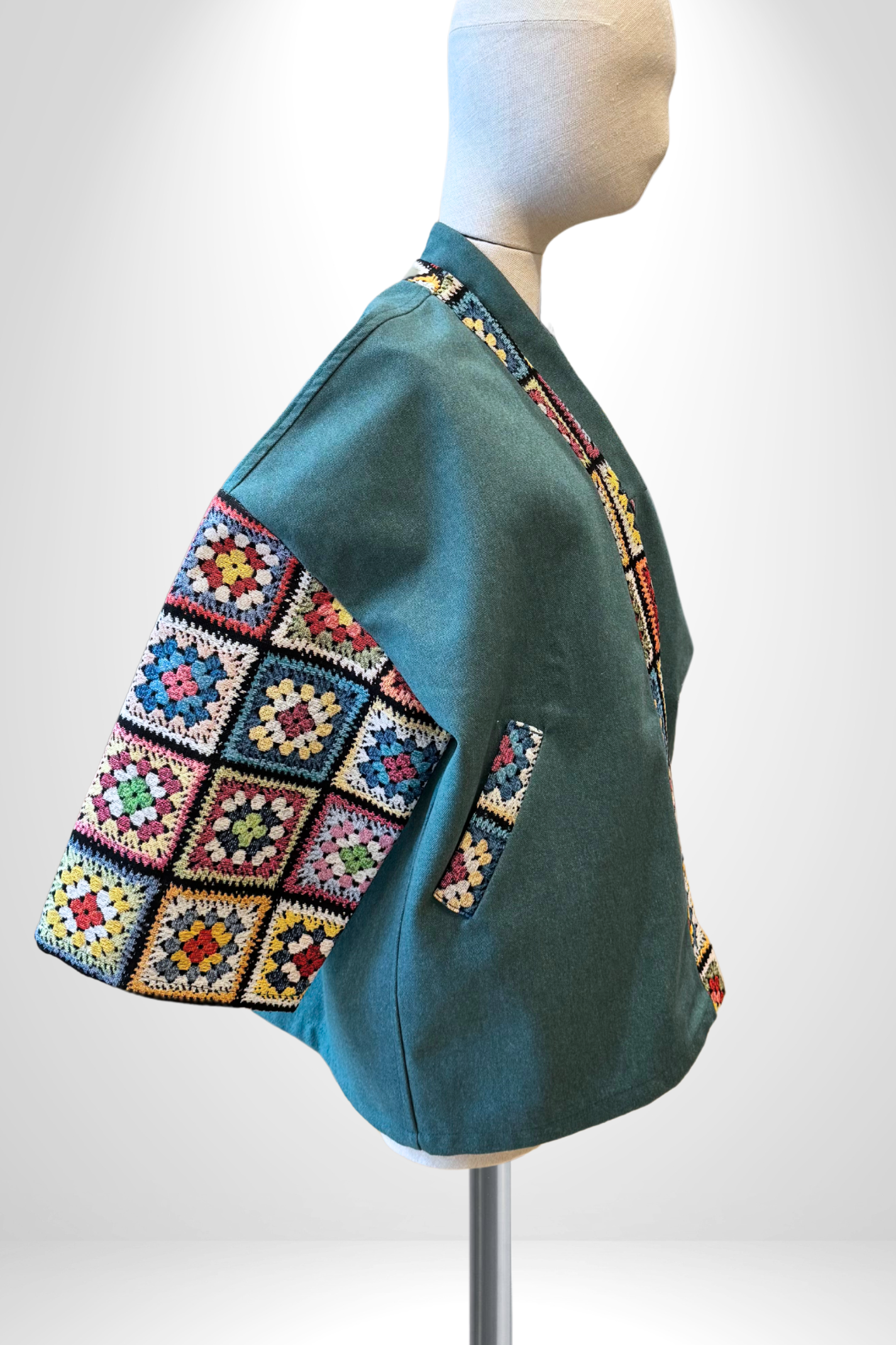 Veste Kimono 'Atka - Crochet' Vert - U/C by Eliran Ashraf