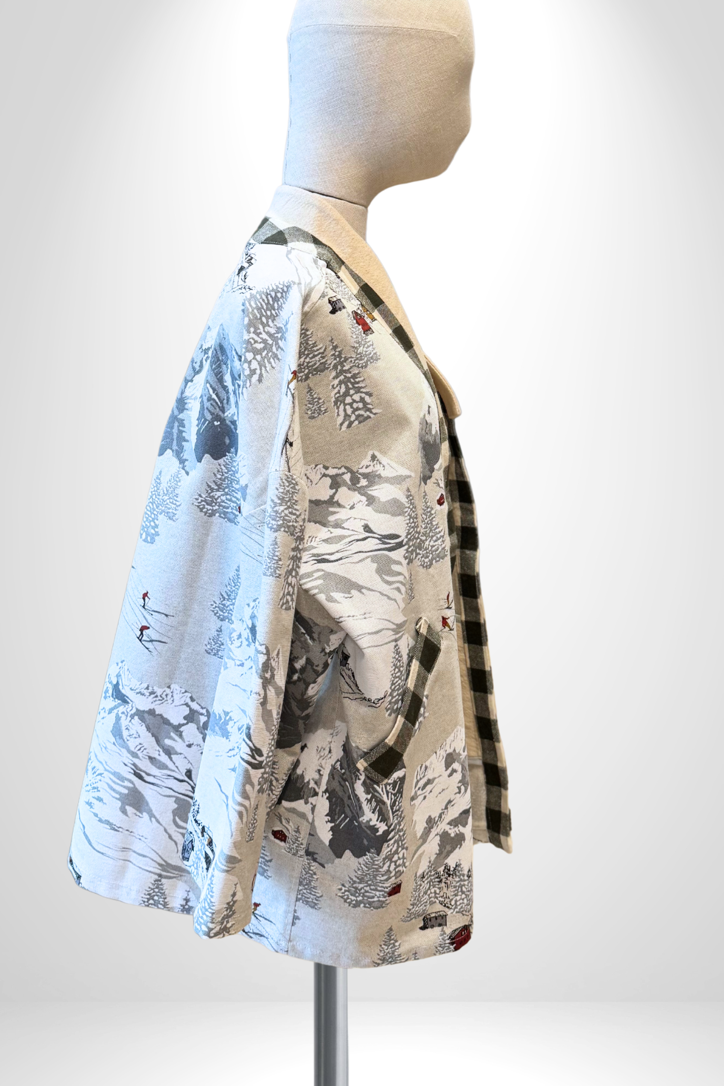 Veste Kimono 'Atka - Montagne' Carreaux Vert - U/C by Eliran Ashraf