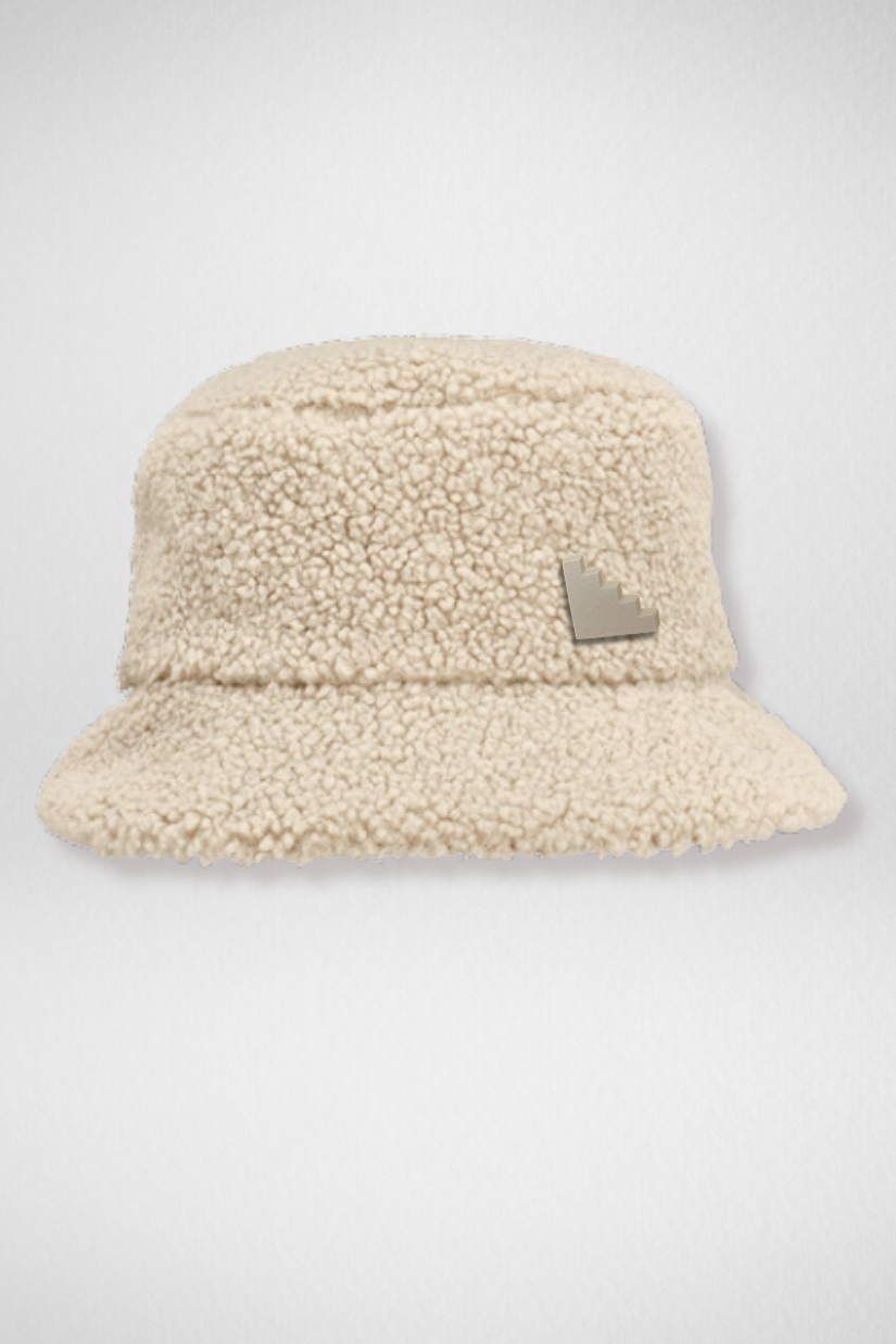 Reversible Fleece Bucket Hat 'Staircase' Green | Cream Fleece - UC by Eliran Ashraf