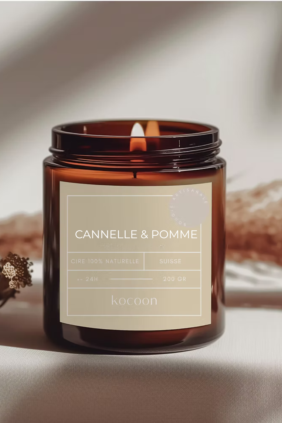 Bougie Naturelle, 200gr - Kocoon