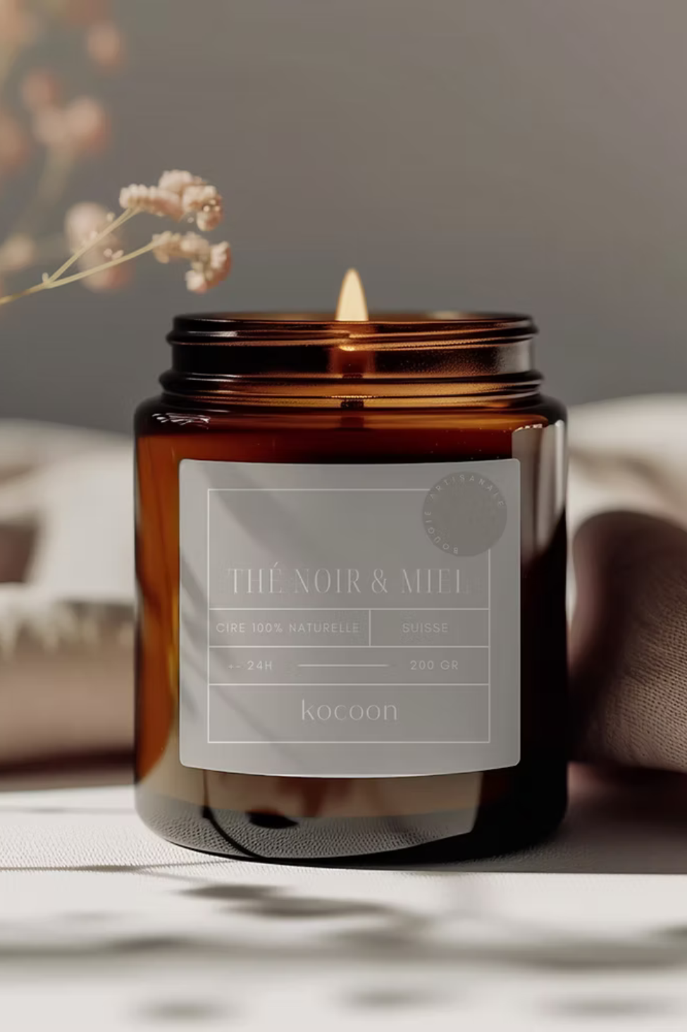 Bougie Naturelle, 200gr - Kocoon