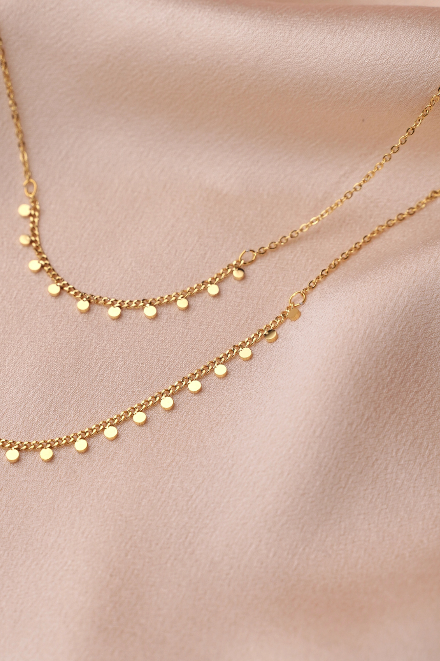 "Goldie" Fine Double Row Steel Chain Necklace