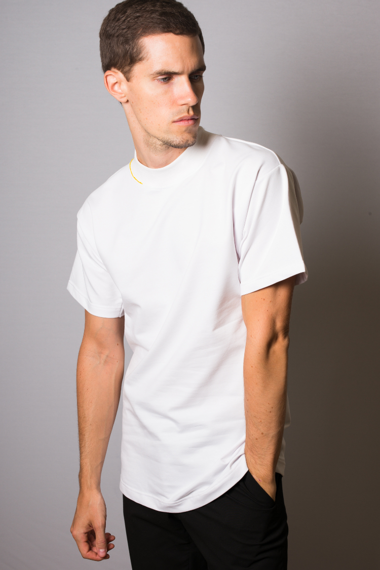 "Elio" Oversize t-shirt Blanc - Pièce Unique - UC by Eliran Ashraf_blk_and_ylw_geneve_2