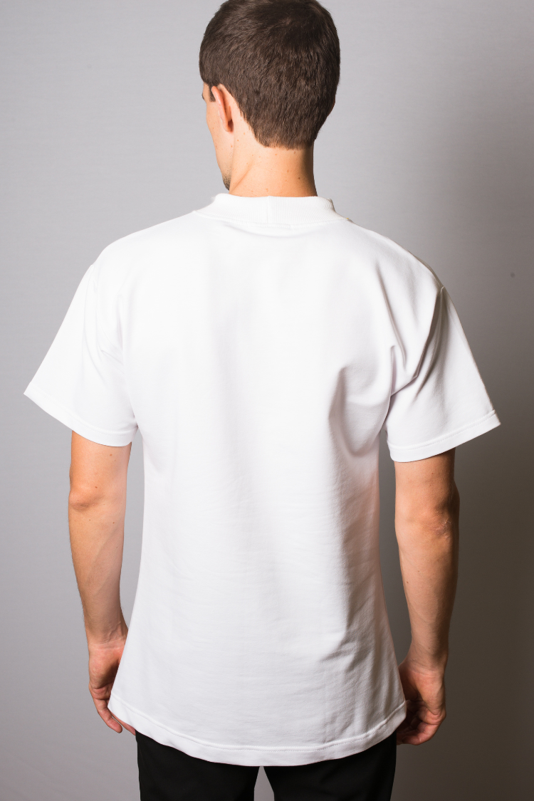 "Elio" Oversize t-shirt Blanc - Pièce Unique - UC by Eliran Ashraf_blk_and_ylw_geneve_5