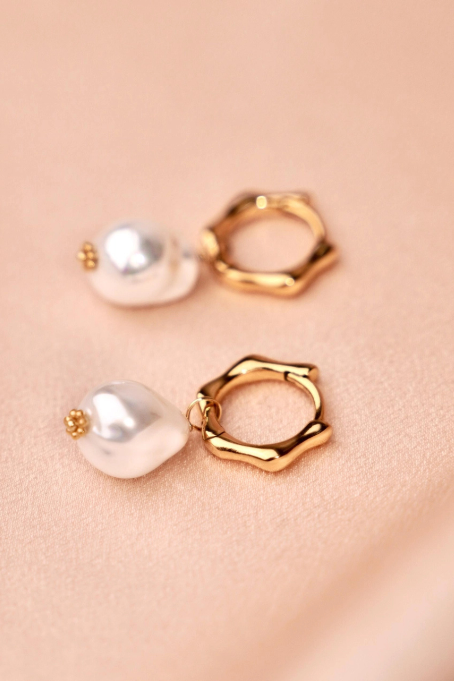 "Gali" - Boucles d’oreilles en acier inoxydable et perles