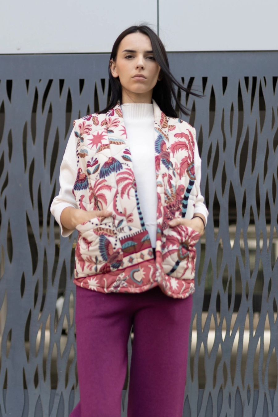 Quilted Vest 'Tropical' - Cecile Wang