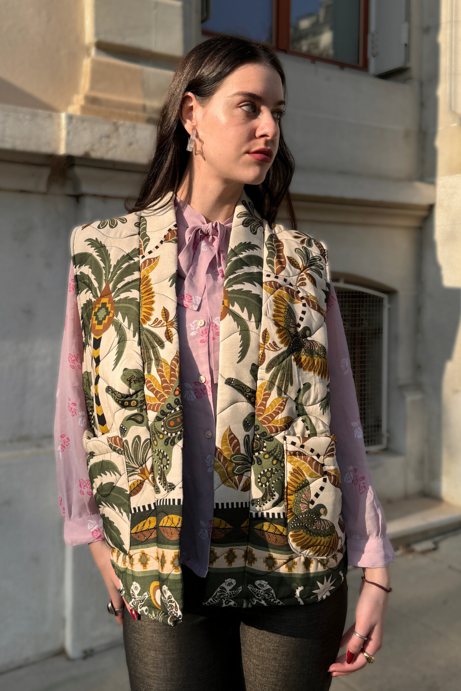 Quilted Vest 'Tropical' - Cecile Wang