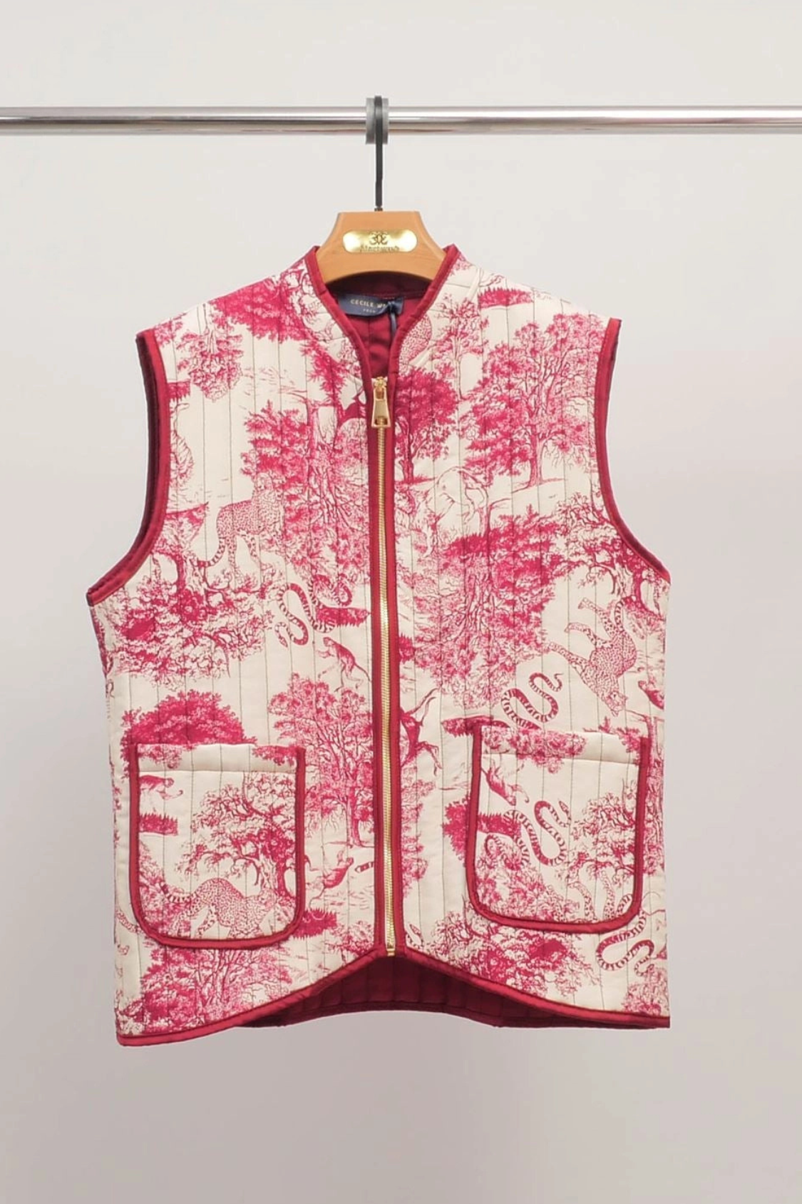 Gilet Matelassé Reversible 'Tropical Jungle' - Cecile Wang