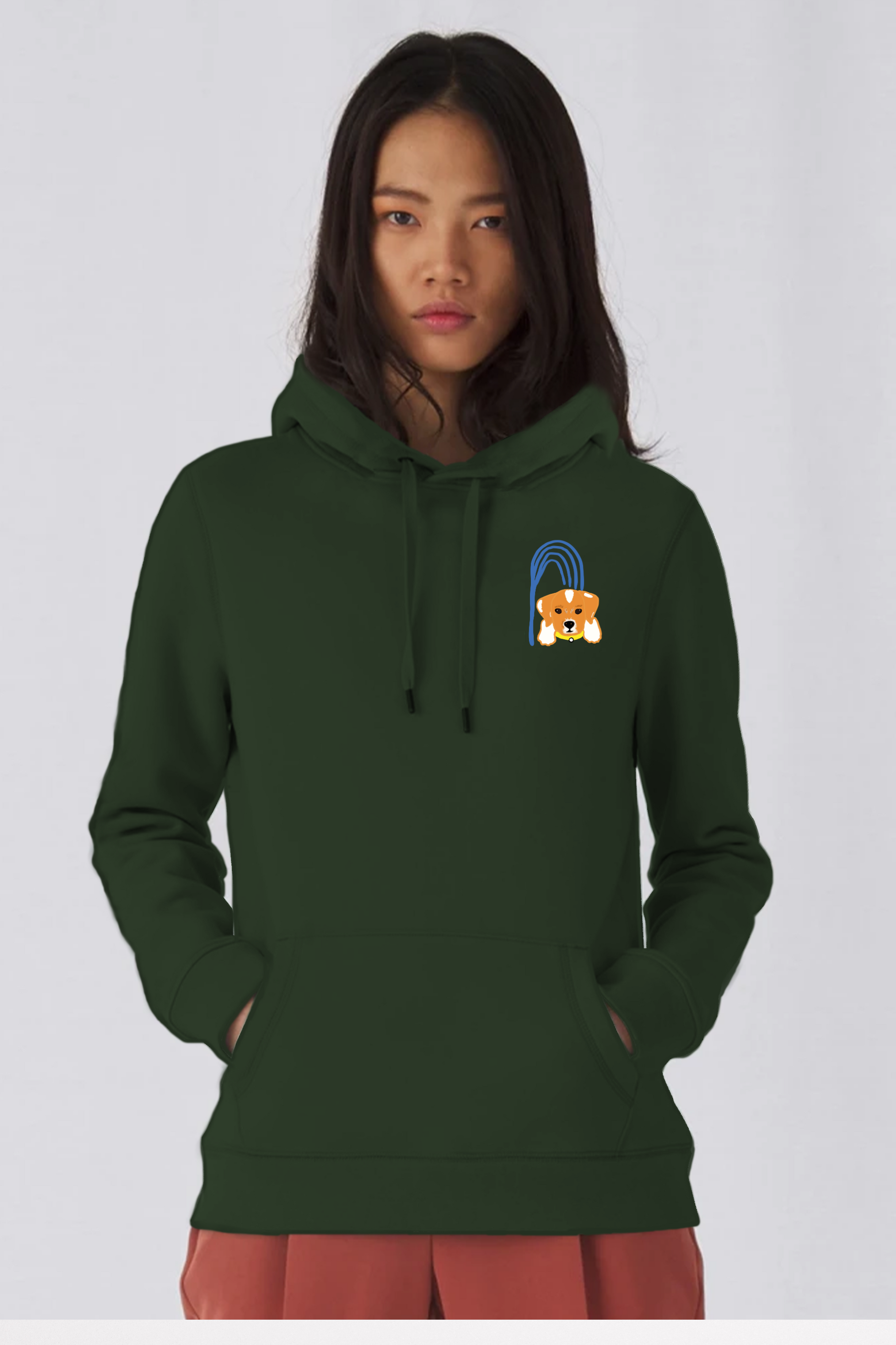 Hoodie `Lilu de Genève` Forest Green - BLK & YLW