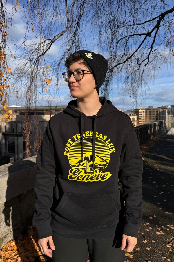 Hoodie Premium Unisexe 'Genève | Post Tenebras Lux' - BLK & YLW