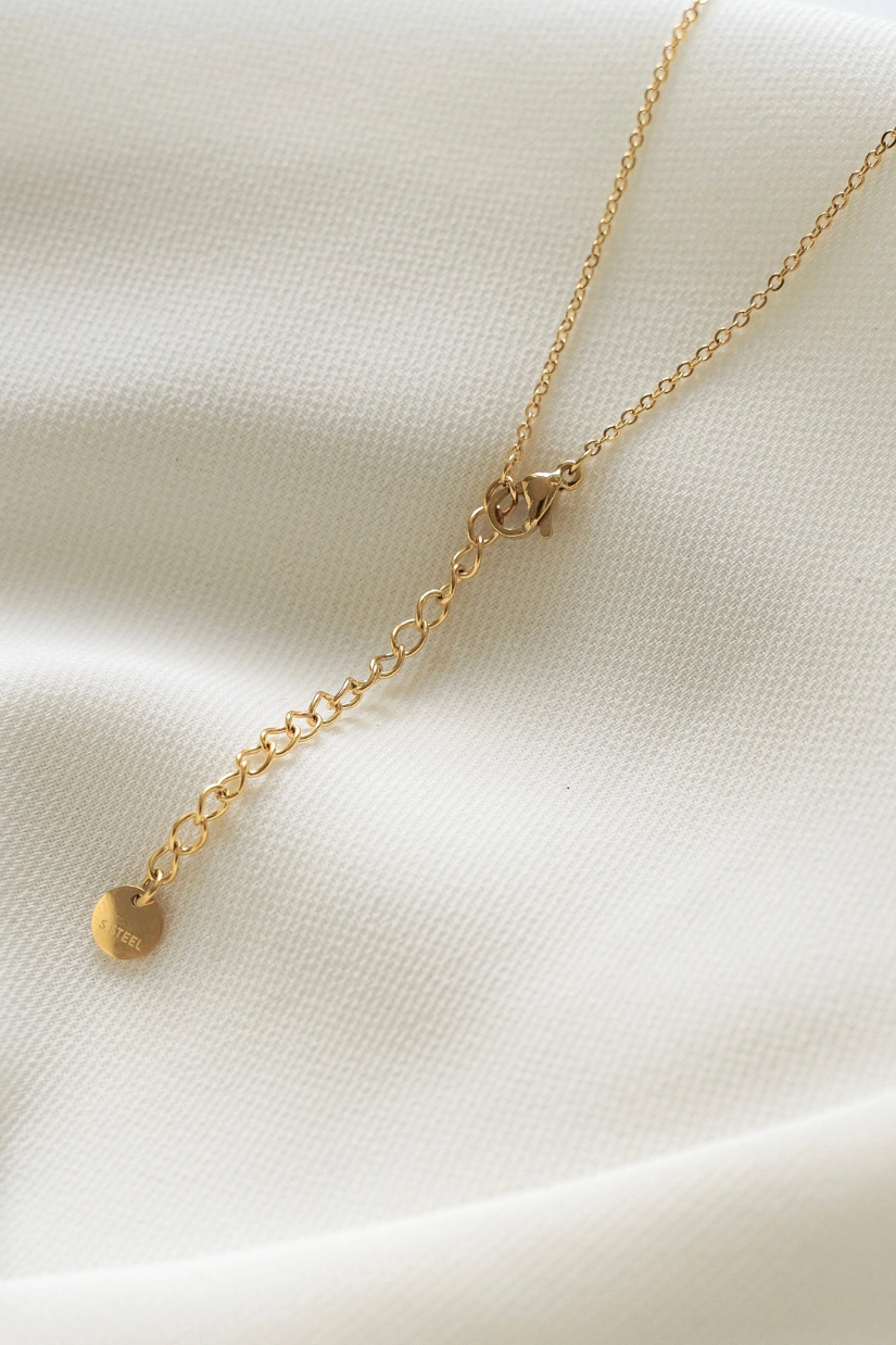 "Jane" Collier En Acier Inoxydable et Perles de Tourmaline