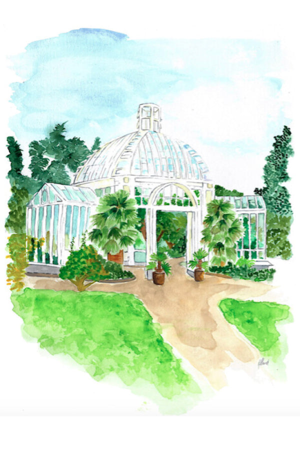 Illustration Encadrée 'Jardin Botanique de Genève' 30x40cm - Anne-Sophie Villard