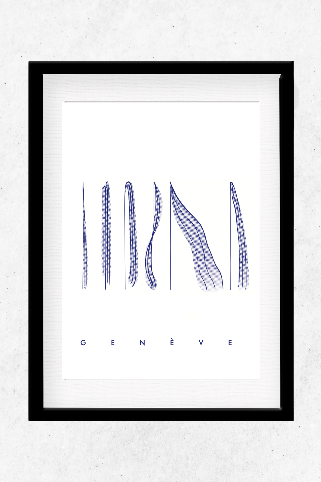 Poster 'The Water Jets | Geneva' Blue | A3 - RafRaf