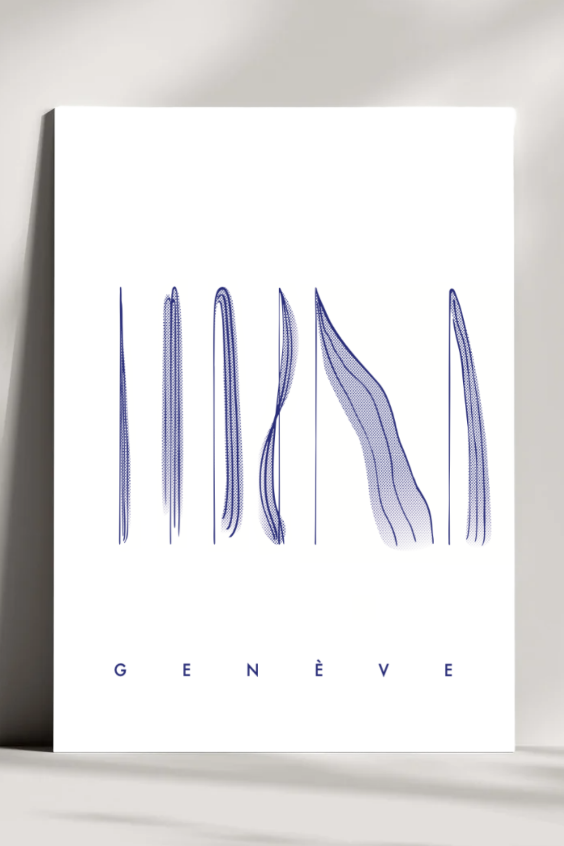 Poster 'The Water Jets | Geneva' Blue | A3 - RafRaf