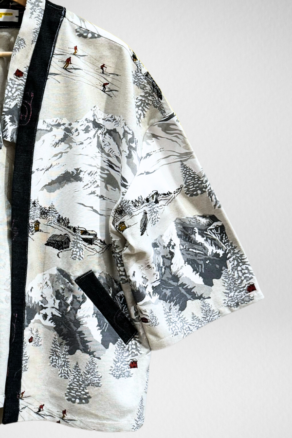 Kimono Jacket 'Atka - Mountain' Blue & Pink - U/C by Eliran Ashraf