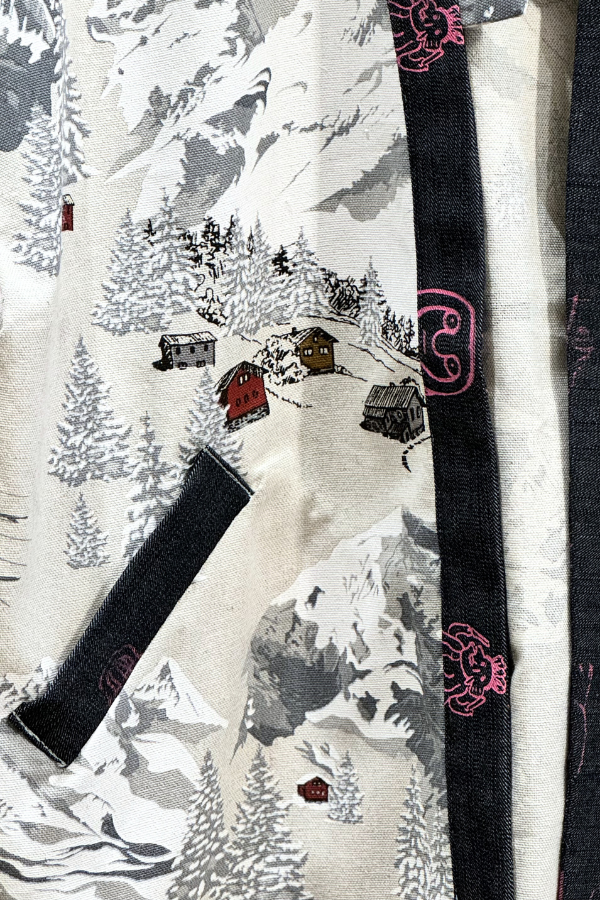 Kimono Jacket 'Atka - Mountain' Blue & Pink - U/C by Eliran Ashraf