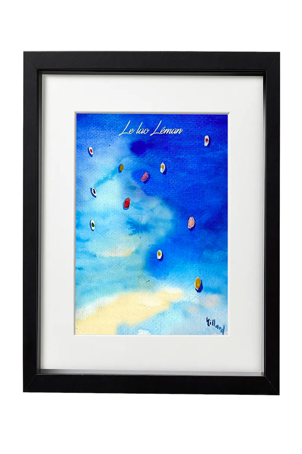 Framed Illustration 'Lake Geneva' - Anne-Sophie Villard