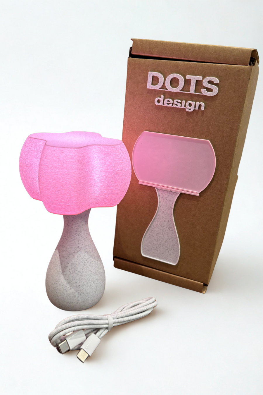 Lampe 'Mini - Kiko Agrume' Marbre - Rose | Miniature - Dots Design