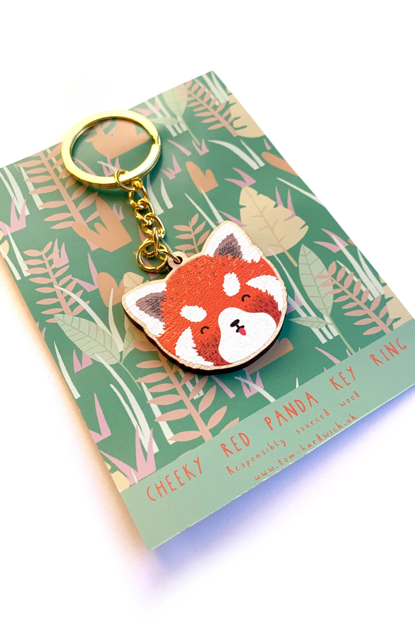 Porte-clé 'Panda roux espiègle' - Tom Hardwick x BLK & YLW