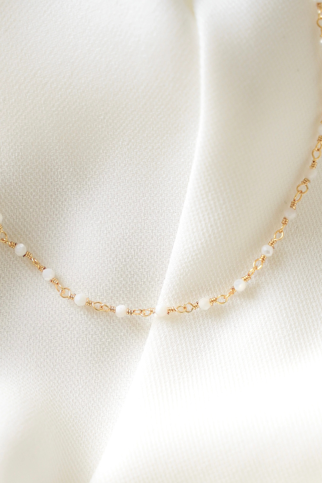 "Sienna" Collier en Pierre Naturelle d’Agate Blanche