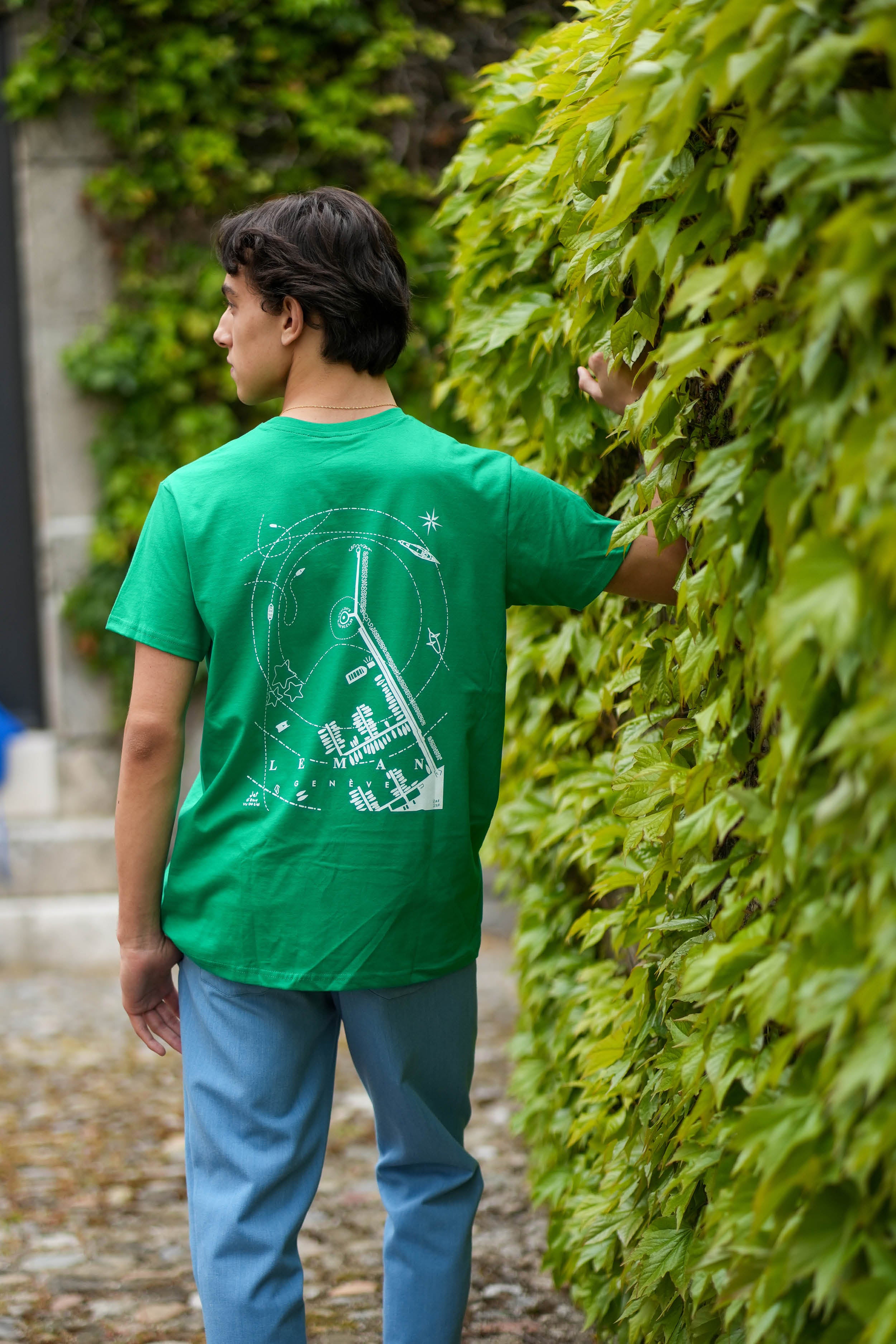 T-shirt Unisex 'Genève - Léman Vue du Ciel`'-  RafRaf X Eli