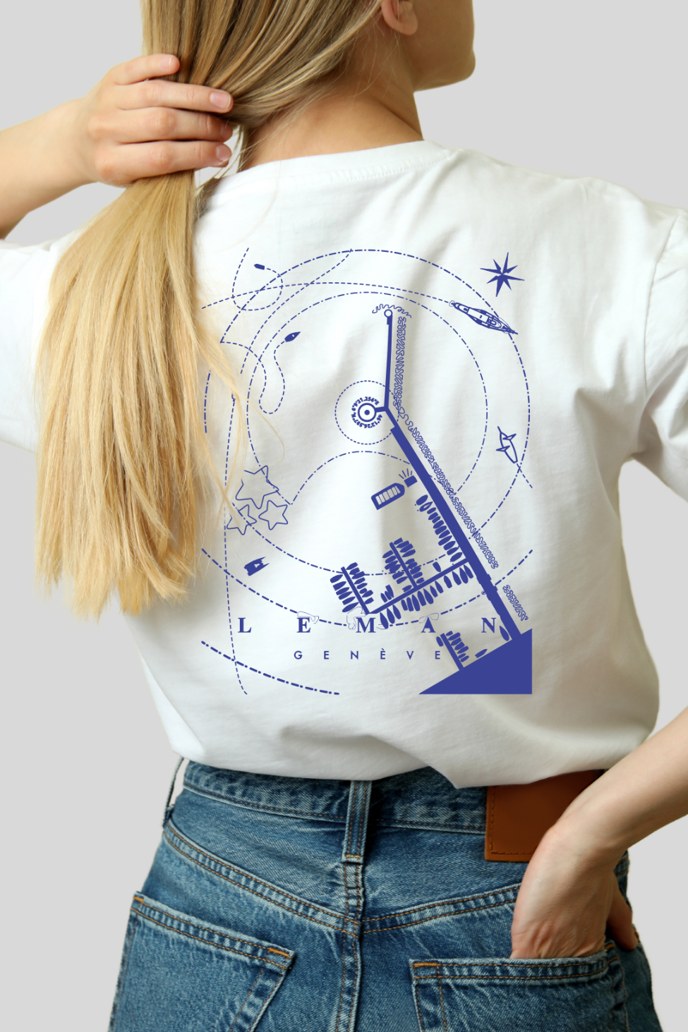 Unisex T-shirt  "Lake Geneva Seen from the Sky" - RafRaf