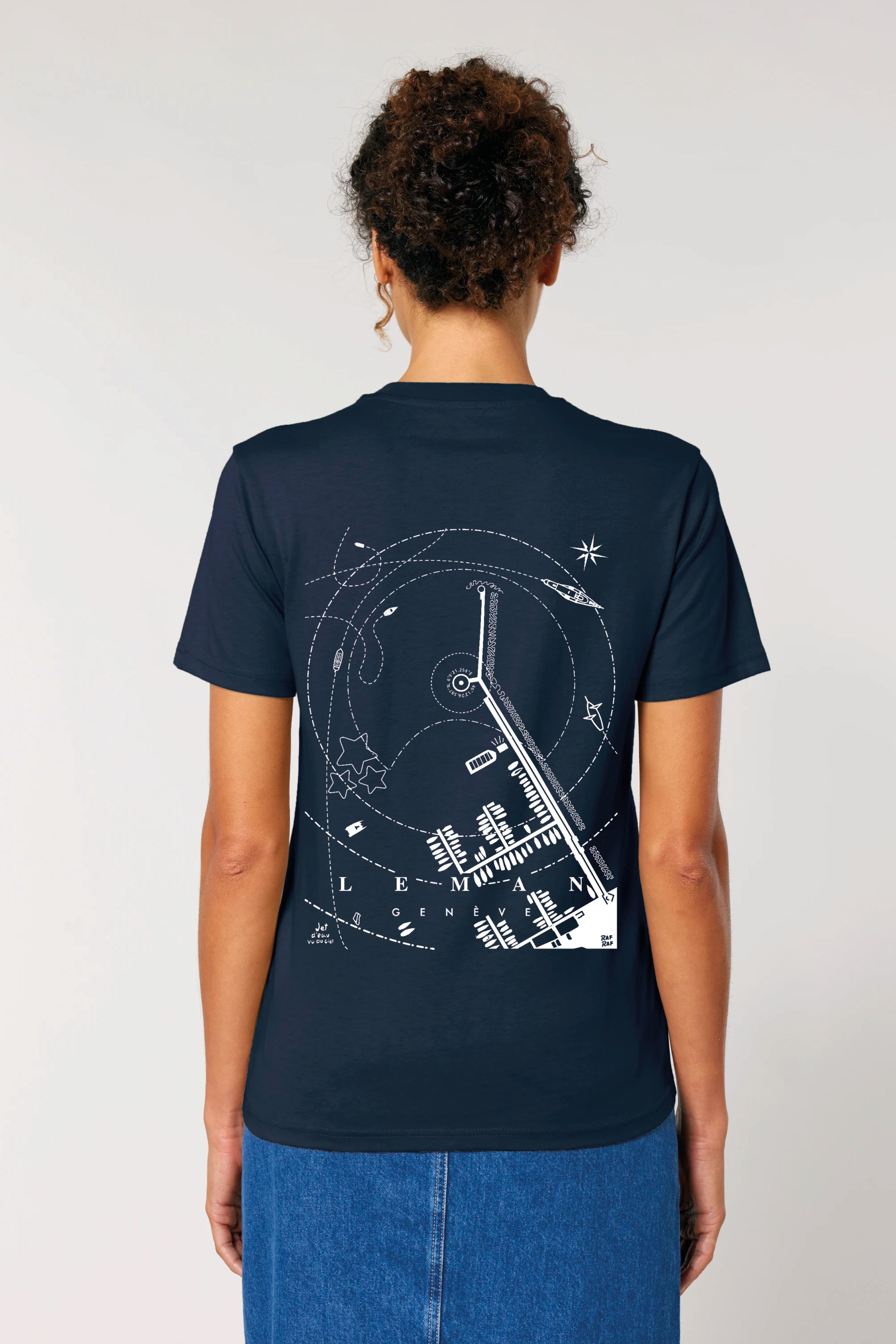 T-shirt Unisex 'Genève - Léman Vue du Ciel' -  RafRaf X Eli