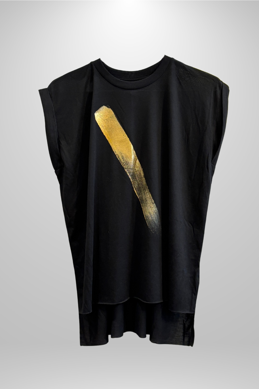 T-shirt Handmade 'Gold Brush' Noir Doux - U/C by Eliran Ashraf