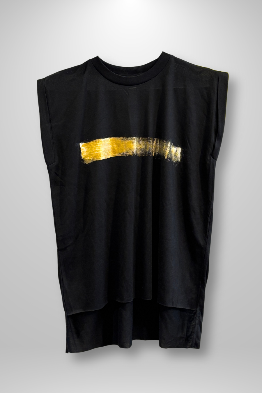 T-shirt Handmade 'Gold Line' Noir Doux - U/C by Eliran Ashraf