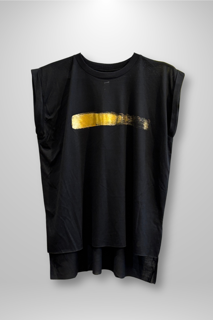 T-shirt Handmade 'Gold Line' Noir Doux - U/C by Eliran Ashraf