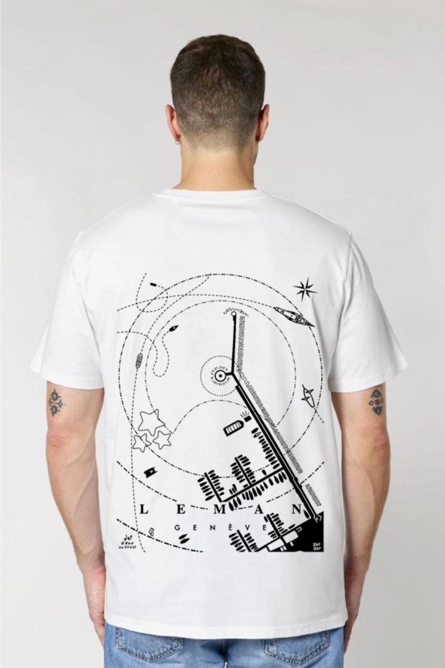 T-shirt Premium Unisexe 'Jet d'eau Vu du Ciel | Genève'-  RafRaf X Eli