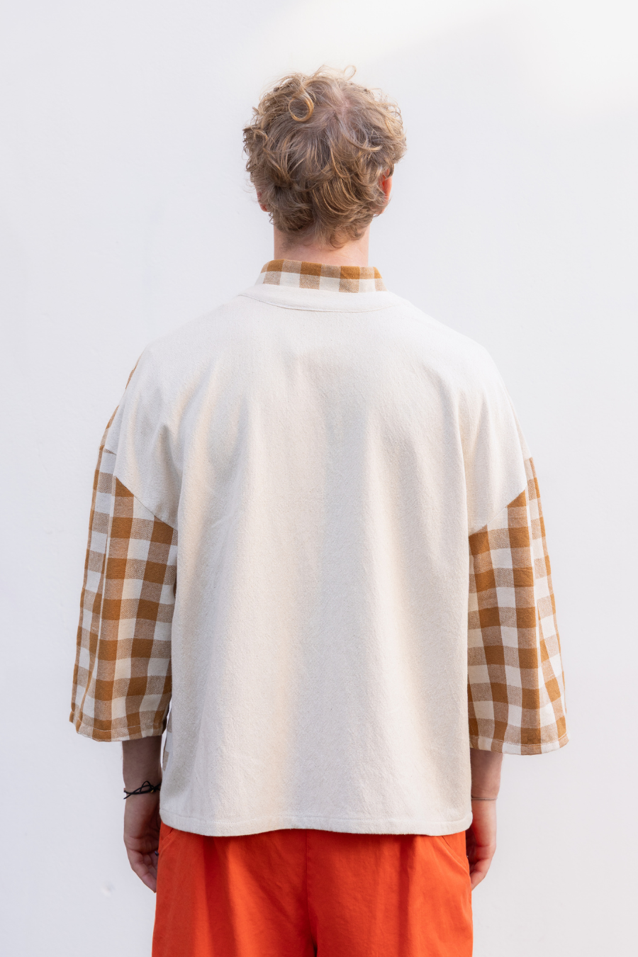 Veste Kimono 'Atka Carreaux' Brun - U/C by Eliran Ashraf