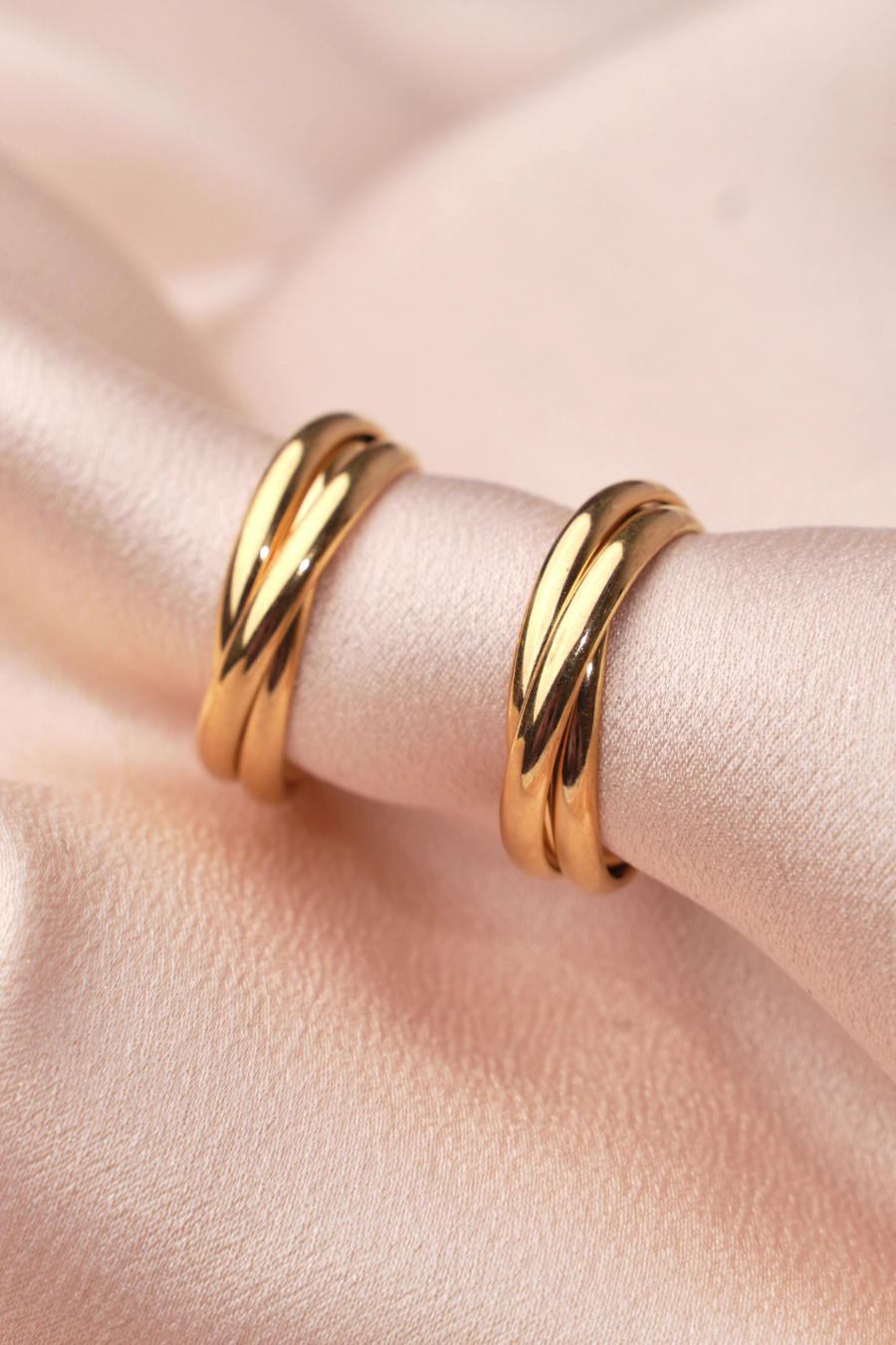 "Yojo" - Boucles d’oreilles en acier inoxydable doré